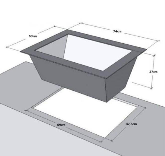 Braseiro Inox de Embutir para churrasqueira - Varanda Lazer